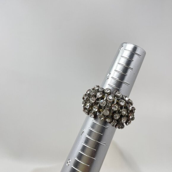 Rhinestone Stretch Cocktail Ring One‎ Size Sparkle Shine Bling Fairy Vintage - Picture 7 of 13